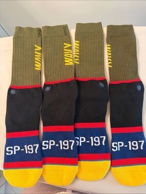 Stance Men’s Olive, Black & Yellow SP-197 Athletic Crew Socks